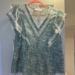 LOFT Green Floral Women's Top